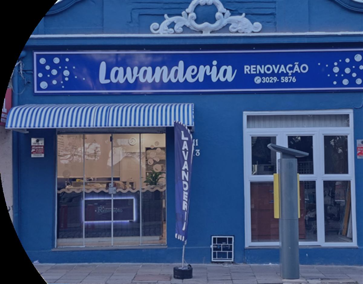 Fachada da Lavanderia Renovação no Centro Histórico de Porto Alegre